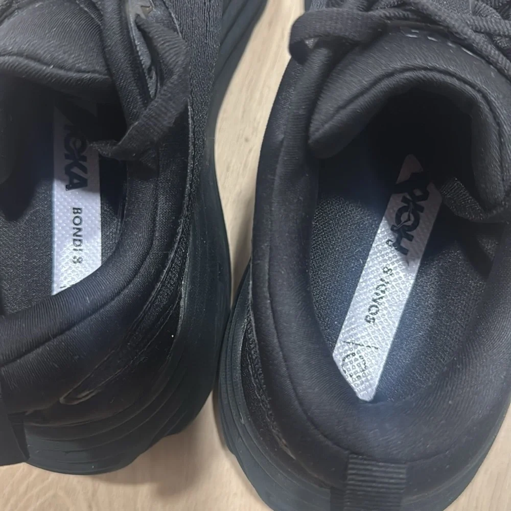 Hoka All Black Shoes! Bondi 8 - Picture 3 of 5